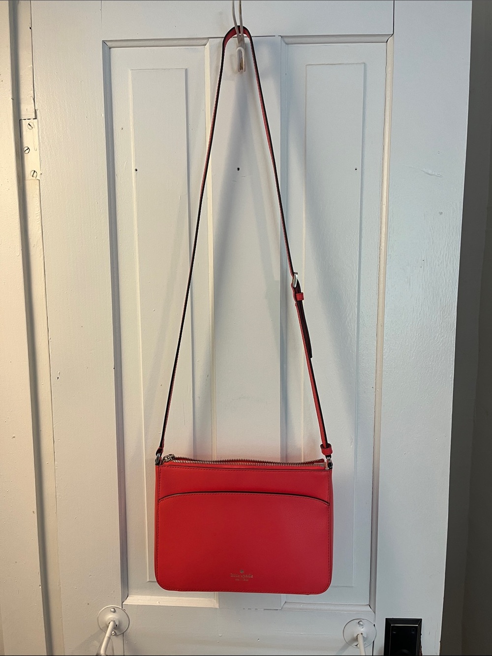 kate spade Red Leather Zip Crossbody Bag